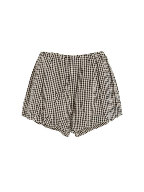 Aurelia Gingham Cotton Shorts black