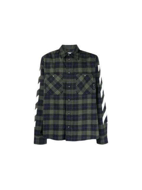 OFF-WHITE Tartan Diagonal Shirt Green
