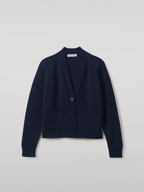 Relaxed Fit Navy Cashmere Cardigan