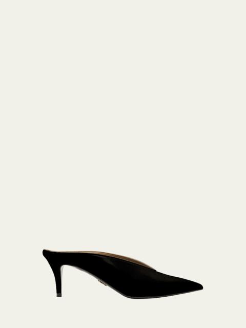60mm Brushed Pointed-Toe Mules