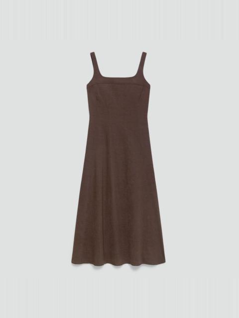 Seamed Square Neck Dress in Good Linen