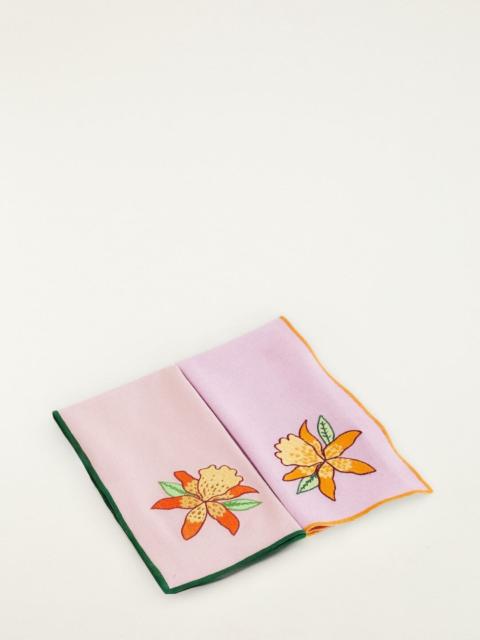 Floral Nature Embroidered Set Of 2 Cloth Napkins