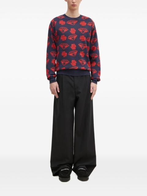 diamond dollar-intarsia sweater