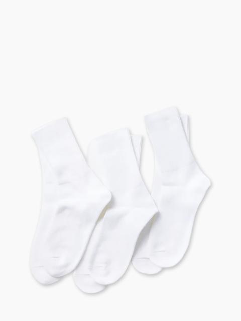 ROTOTO R1427 ORGANIC DAILY 3-PACK RIBBED CREW SOCKS WHITE