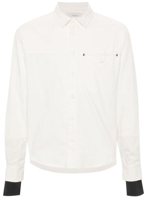 herringboned cotton shirt