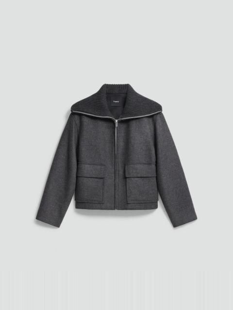 Wing Collar Jacket in Wool