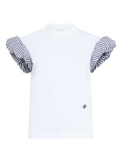 striped-sleeves T-shirt
