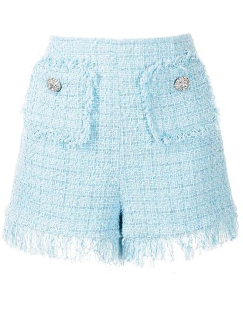 tweed fringed shorts