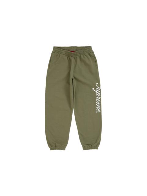 Supreme Raised Script Sweatpant Light Olive