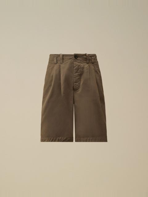 Cotton Gabardine Loose Pinces Shorts