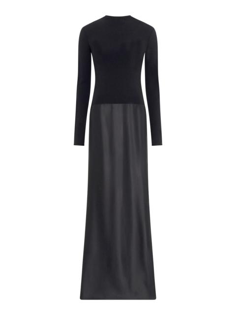 Jessamy Maxi Dress in Black Silk Satin