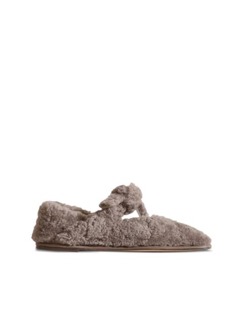 shearling ballet flats