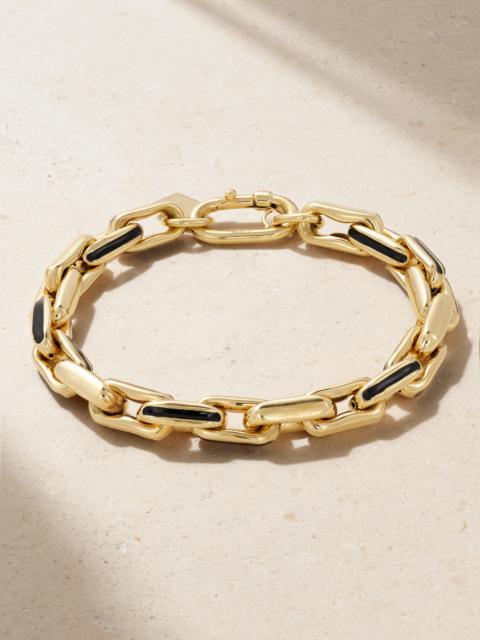 Small 14-karat Gold And Enamel Bracelet