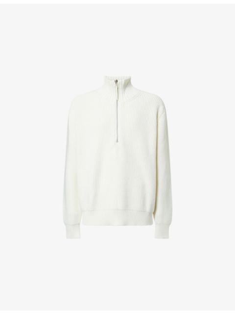 Half-Zip Knitted Wool Jumper
