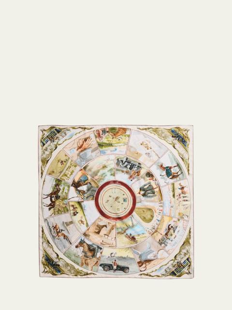 Arena Printed Silk Twill Foulard Scarf