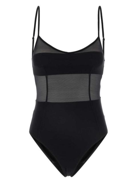 triangle-logo tulle swimsuit