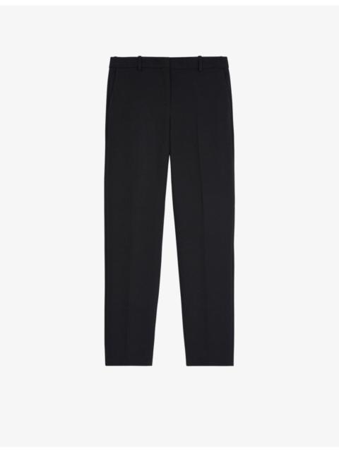 High-rise straight-leg stretch-woven trousers