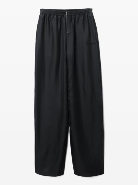 Silk Twill Mid-Rise Track Pant