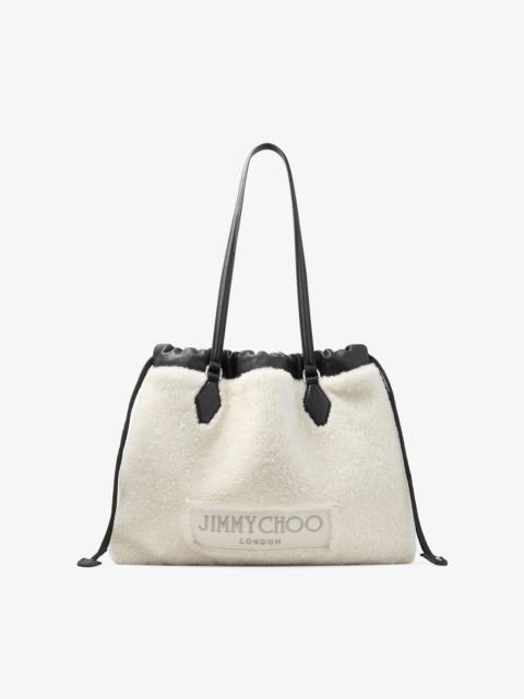 Drawstring Tote Medium
Natural Shearling Drawstring Tote with Leather Trims