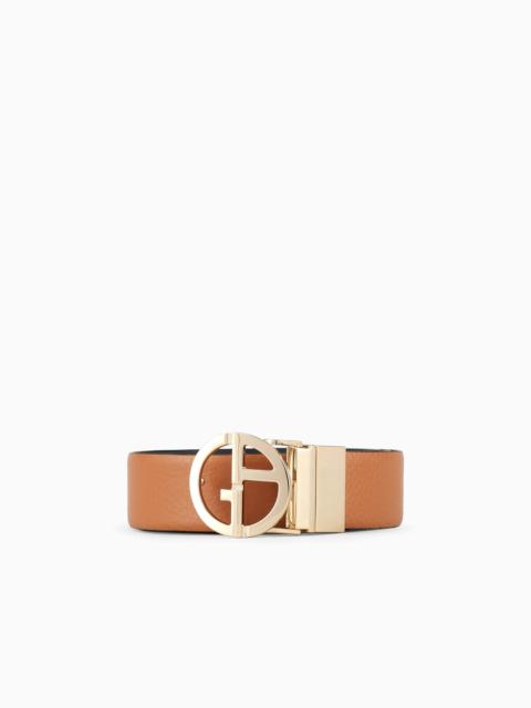 Two-toned, reversible leather belt