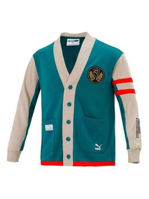 PUMA Mix Badge Long Cardigan 'Green' 537004-90