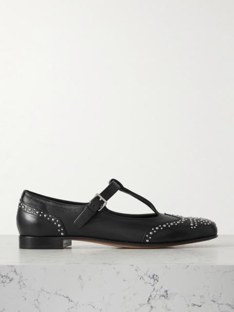 Opal Studded Leather Mary Jane Brogues