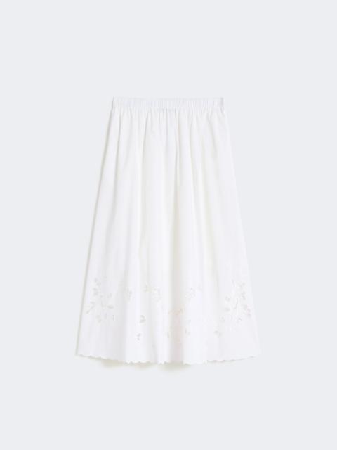Cotton-poplin midi skirt - WHITE