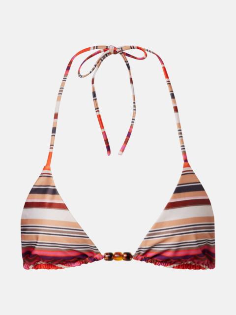 Leone striped bikini top