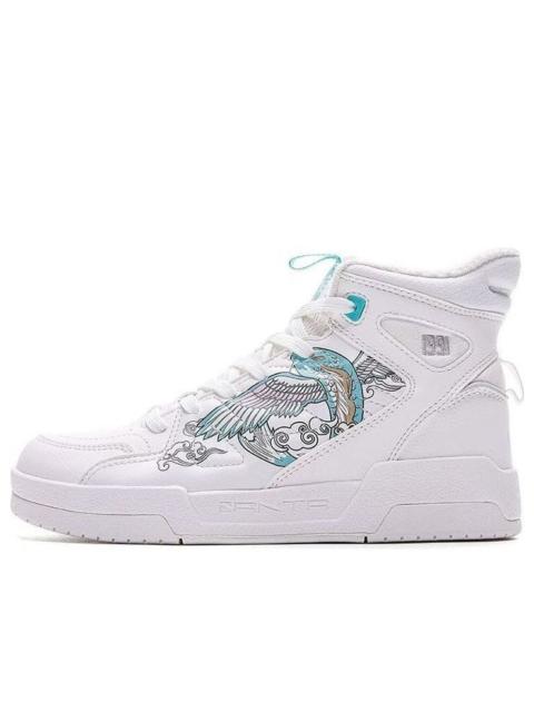 (WMNS) ANTA Fashion High-top Casual Shoes 'White Blue' 122048050-3