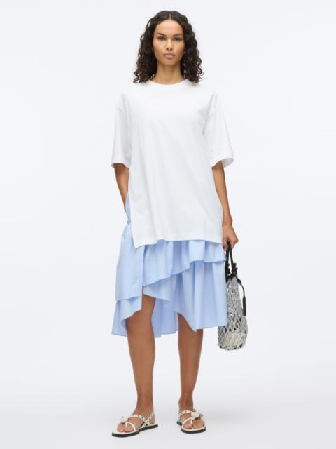 Oversize T-Shirt Combo Dress with Ruffled Skirt