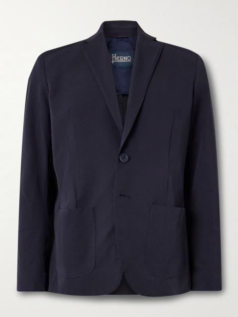 Seersucker Blazer Navy