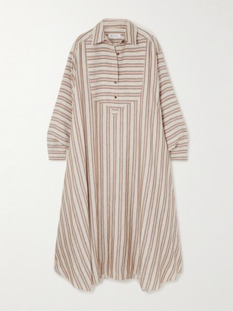 Striped Printed Linen And Silk-blend Kaftan