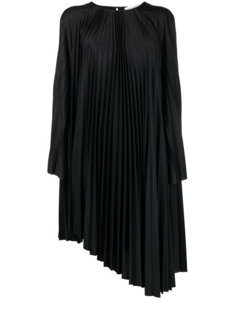pleated asymmetric dress