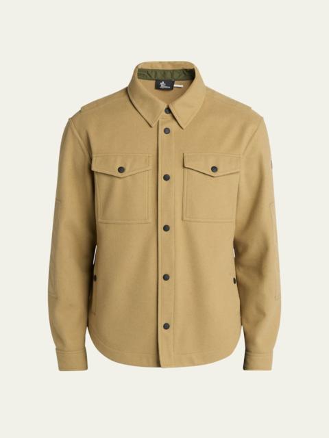 Brushed Jersey Snap-Front Overshirt
