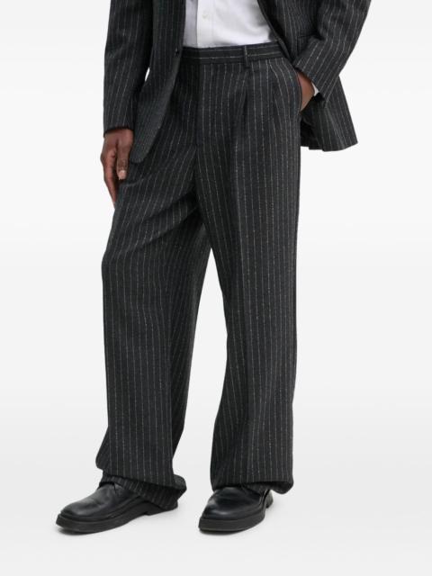 pinstriped trousers