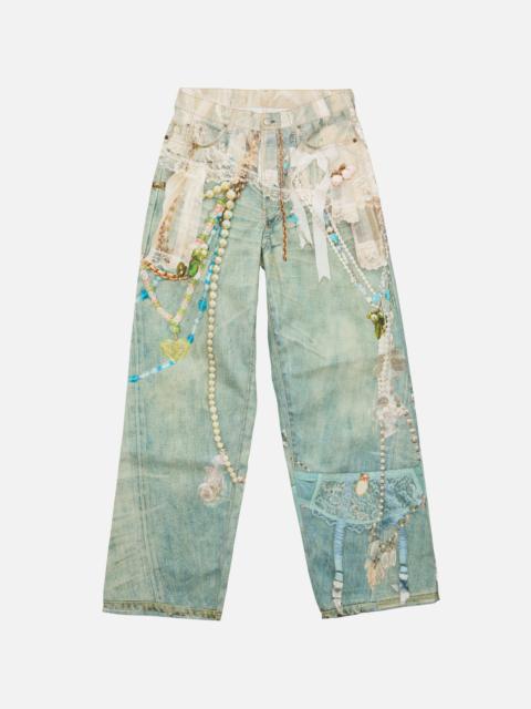 Loose fit jeans - 1981 - White/green