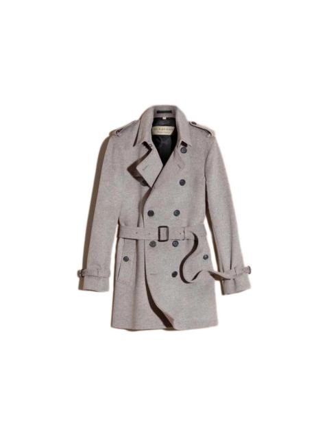 Burberry Wool Cashmere Trench Coat Grey