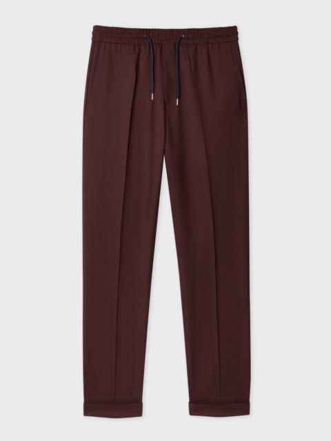 A Suit To Travel In - Slim-Fit Burgundy Drawstring-Waist Wool Trousers