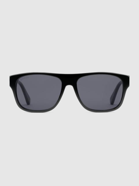 Rectangular-frame acetate sunglasses
