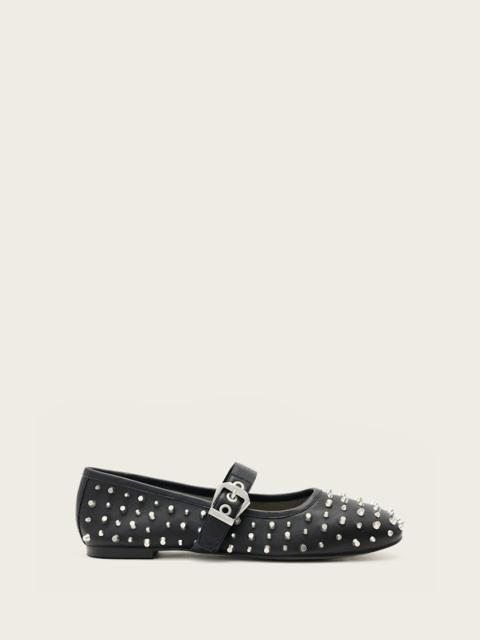 HOLLY LEATHER STUD BALLET FLATS