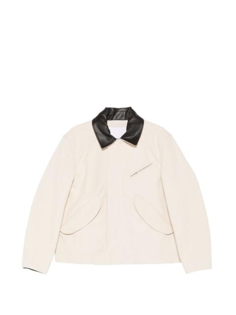 Painter leather-collar jacket