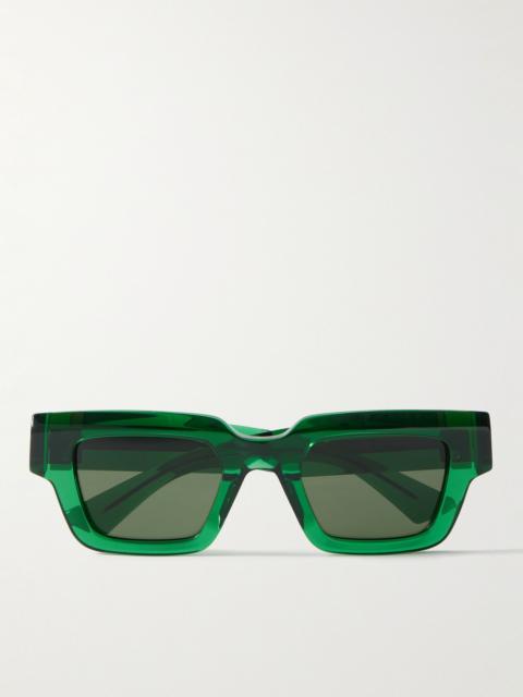 Rectangular-Frame Acetate Sunglasses Green