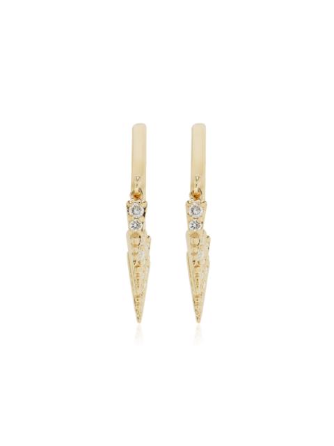 14k Yellow Gold Diamond Earrings gold