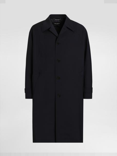 Single-breasted wool trench coat