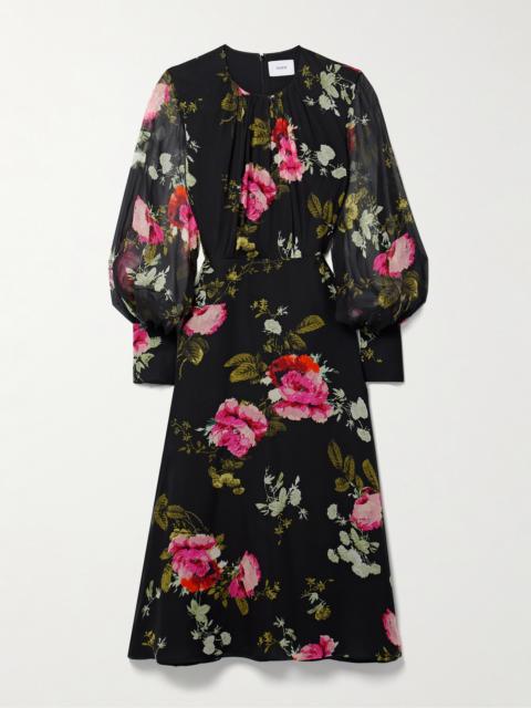Floral-print Silk-chiffon Midi Dress