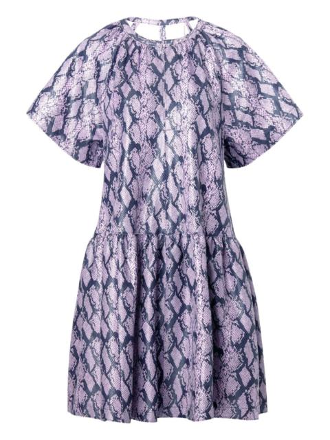 Kaitlyn snake-print tiered mini dress