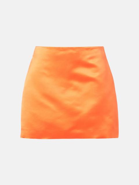 Silk satin miniskirt