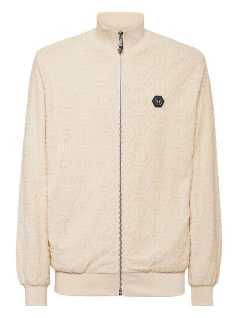 monogram-jacquard track jacket