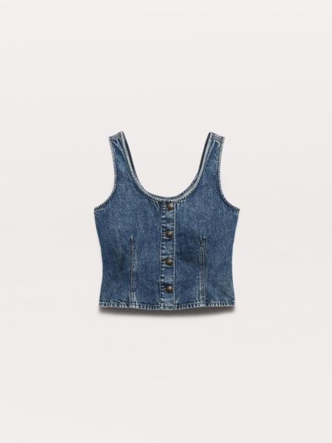 Poppy Denim Tank Top
Lightweight Rigid in Adeline