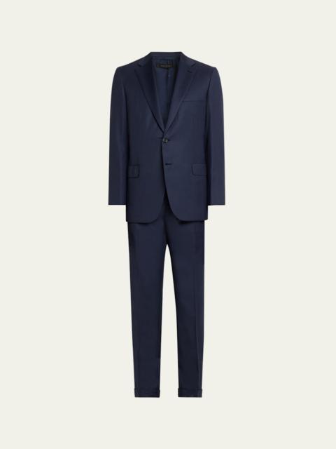 Men's Wool Micro-Herringbone Two-Piece Suit